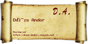 Dúzs Andor névjegykártya