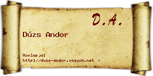 Dúzs Andor névjegykártya
